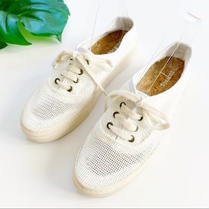 Soludos White Platform Low Top Mesh Sneakers